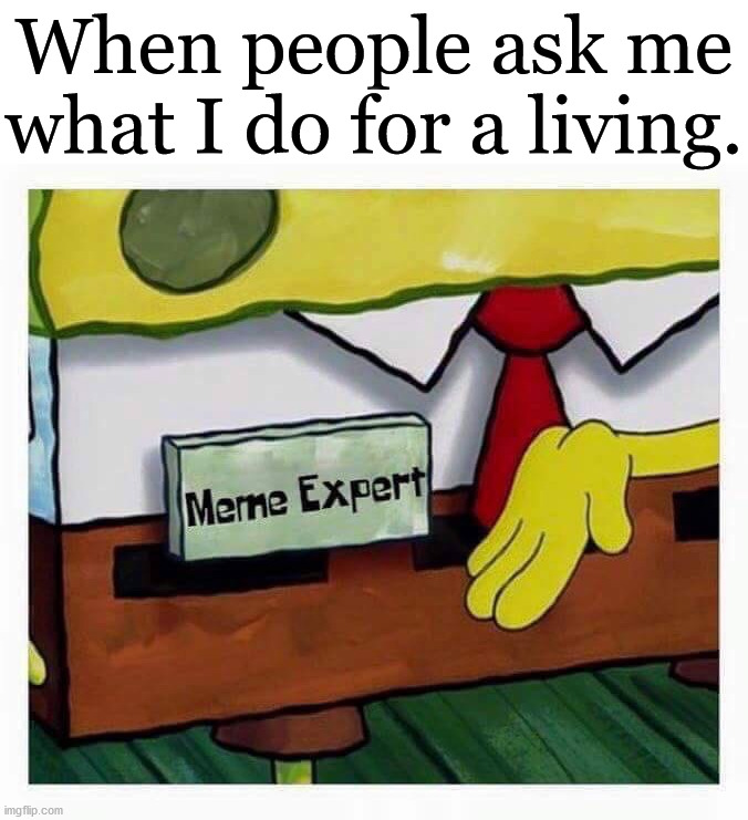 Not saying I am good at it, but it is a job. | When people ask me what I do for a living. | image tagged in memes,imgflip,career,humor | made w/ Imgflip meme maker