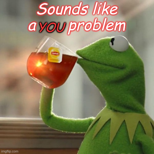 My friends and I keep on saying this | Sounds like a       problem; YOU | image tagged in memes,but that's none of my business,kermit the frog | made w/ Imgflip meme maker