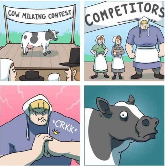 High Quality Cow milking contest Blank Meme Template