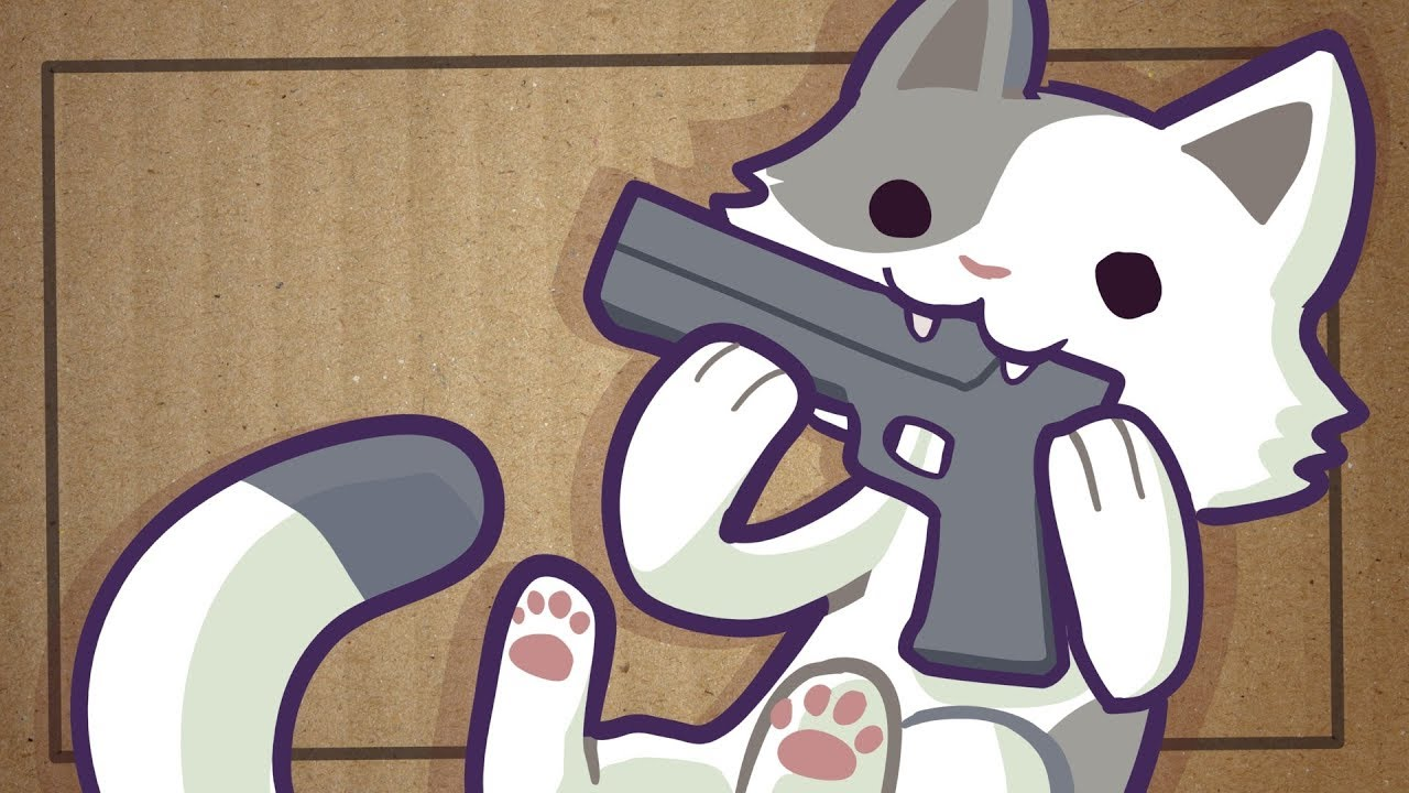 Cat with a Gun Blank Meme Template