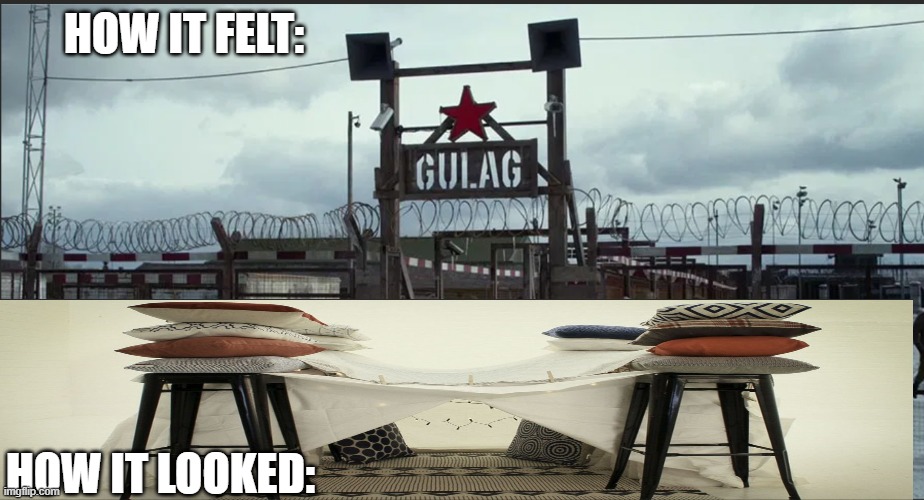 gulag the yesnt | HOW IT FELT:; HOW IT LOOKED: | image tagged in russia,gulag | made w/ Imgflip meme maker