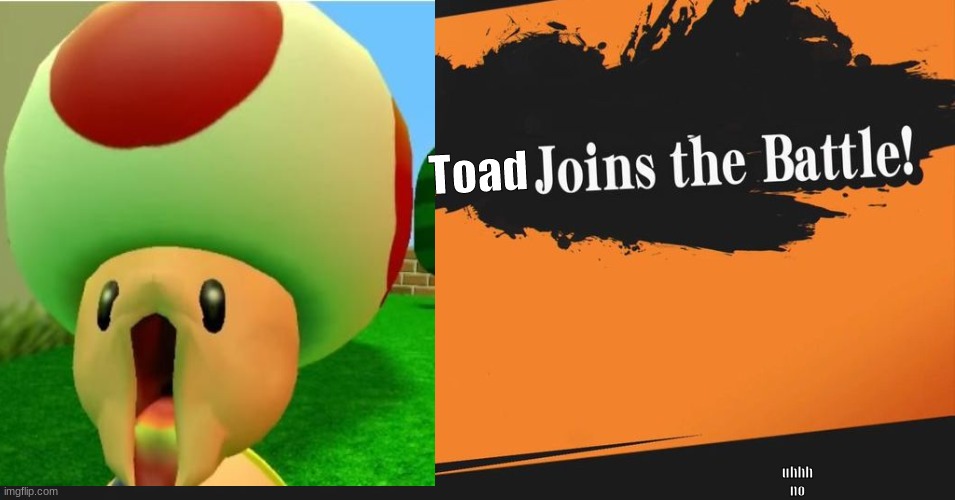 Smash Bros. | Toad; uhhh no | image tagged in smash bros | made w/ Imgflip meme maker