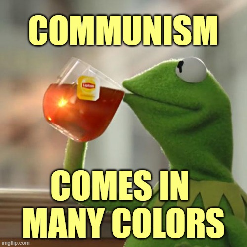 But That's None Of My Business Meme | COMMUNISM COMES IN 
MANY COLORS | image tagged in memes,but that's none of my business,kermit the frog | made w/ Imgflip meme maker