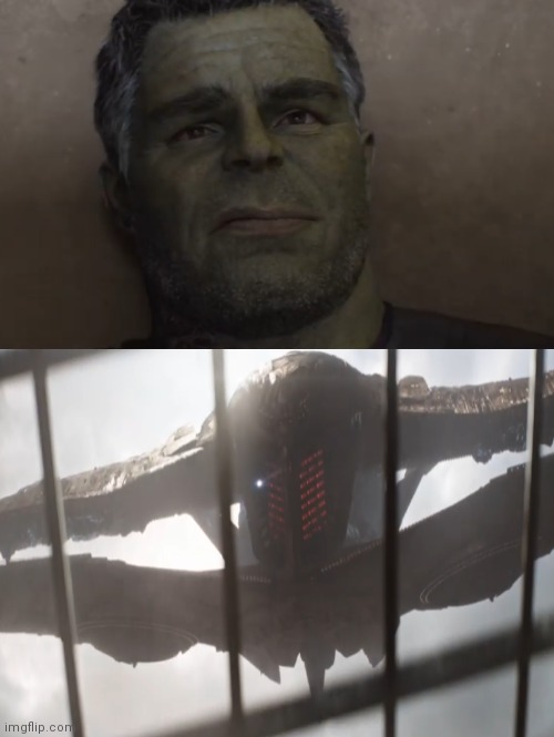 Hulk seeing Thanos Blank Meme Template
