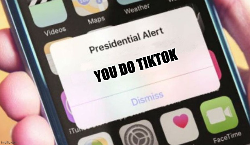 Presidential Alert | YOU DO TIKTOK | image tagged in memes,presidential alert | made w/ Imgflip meme maker