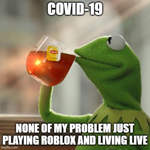 But That's None Of My Business | COVID-19; NONE OF MY PROBLEM JUST PLAYING ROBLOX AND LIVING LIVE | image tagged in memes,but that's none of my business,kermit the frog | made w/ Imgflip meme maker