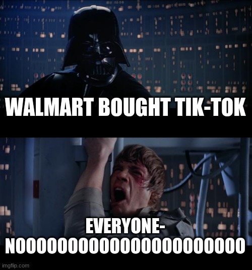 Yes | WALMART BOUGHT TIK-TOK; EVERYONE- NOOOOOOOOOOOOOOOOOOOOOO | image tagged in memes,star wars no | made w/ Imgflip meme maker