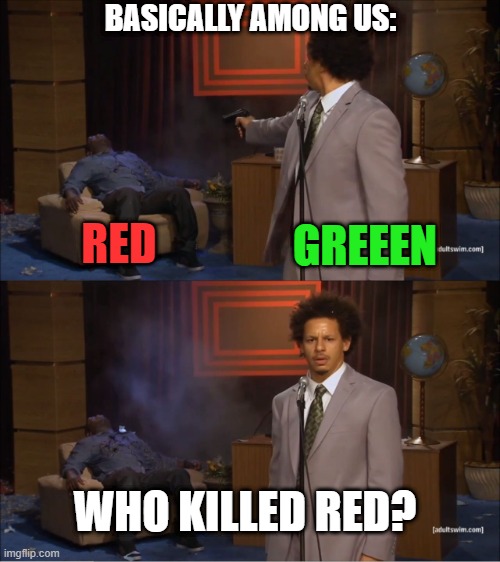 Who Killed Hannibal | BASICALLY AMONG US:; GREEEN; RED; WHO KILLED RED? | image tagged in memes,who killed hannibal,gaming,among us | made w/ Imgflip meme maker