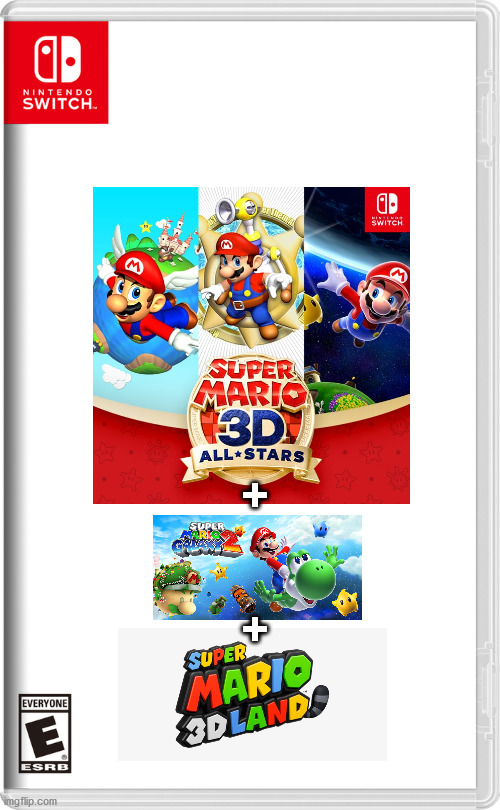 super mario 3d all stars + super mario galaxy 2 + super mario 3d land | +; + | image tagged in nintendo switch | made w/ Imgflip meme maker