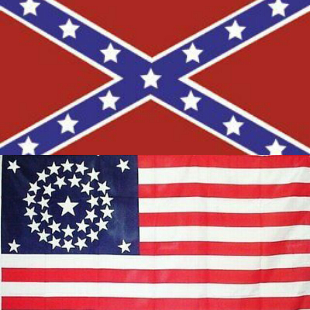 Union and rebel flags Blank Meme Template