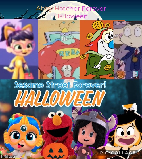 High Quality Abby Hatcher Forever/Sesame Street Forever Halloween Blank Meme Template