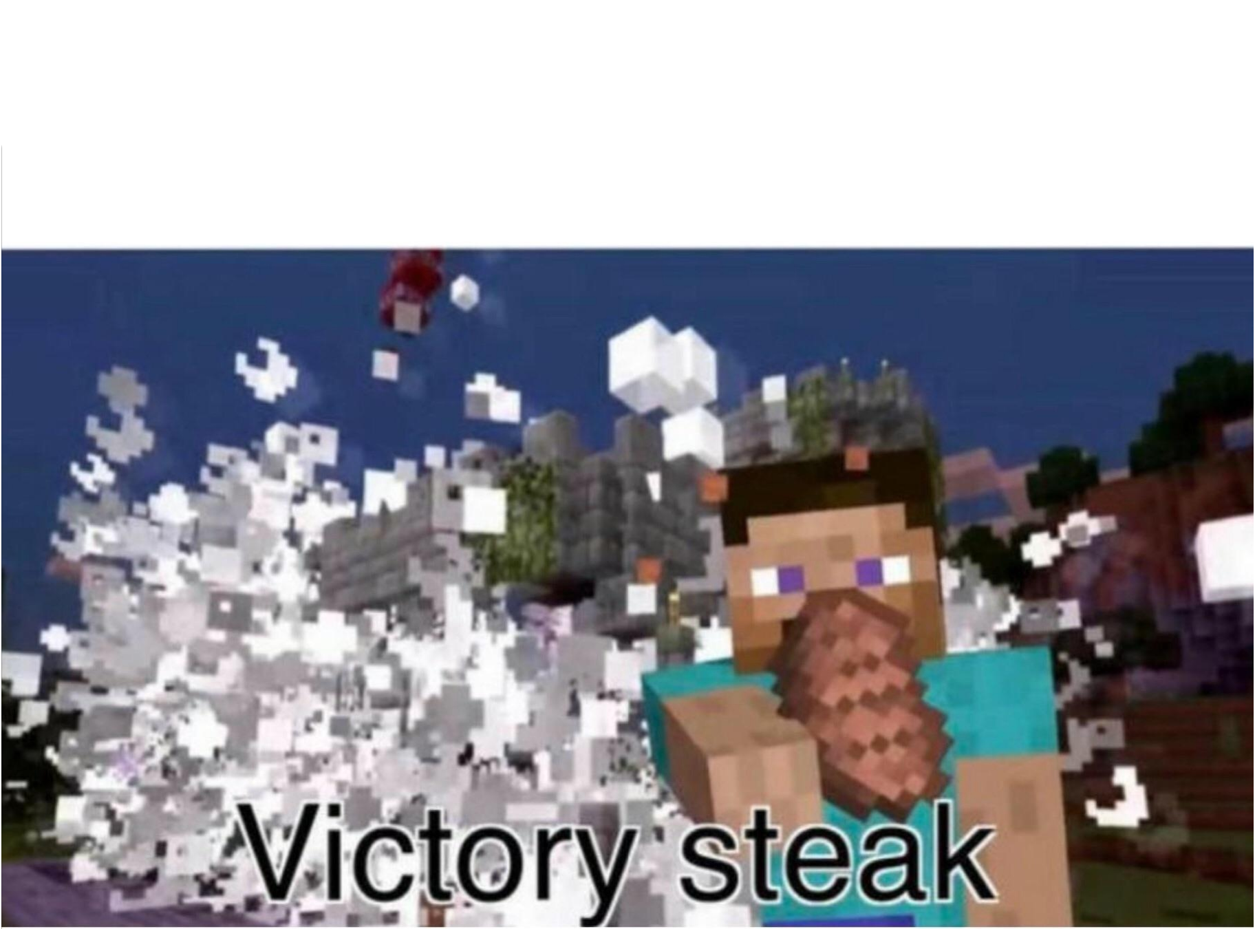 victory steak Blank Meme Template