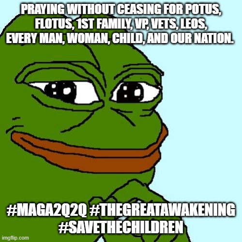 2Chronicles7.14 | PRAYING WITHOUT CEASING FOR POTUS, FLOTUS, 1ST FAMILY, VP, VETS, LEOS, EVERY MAN, WOMAN, CHILD, AND OUR NATION. #MAGA2Q2Q #THEGREATAWAKENING #SAVETHECHILDREN | image tagged in pepe | made w/ Imgflip meme maker