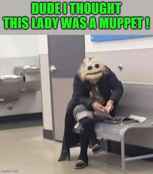 seeing is believing | DUDE I THOUGHT THIS LADY WAS A MUPPET ! | made w/ Imgflip meme maker