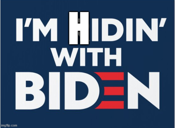 Hidin' with Biden | H | image tagged in donald trump,joe biden,election 2020,russia,basement dweller | made w/ Imgflip meme maker