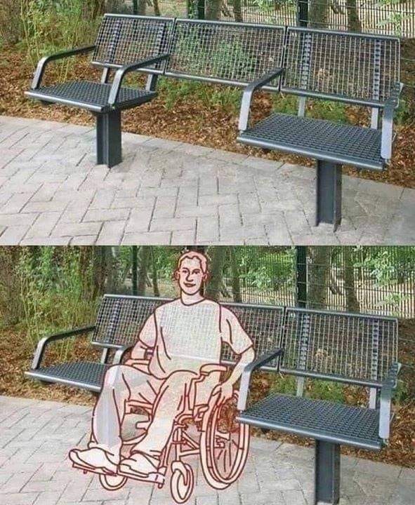 Wheelchair bench Blank Meme Template