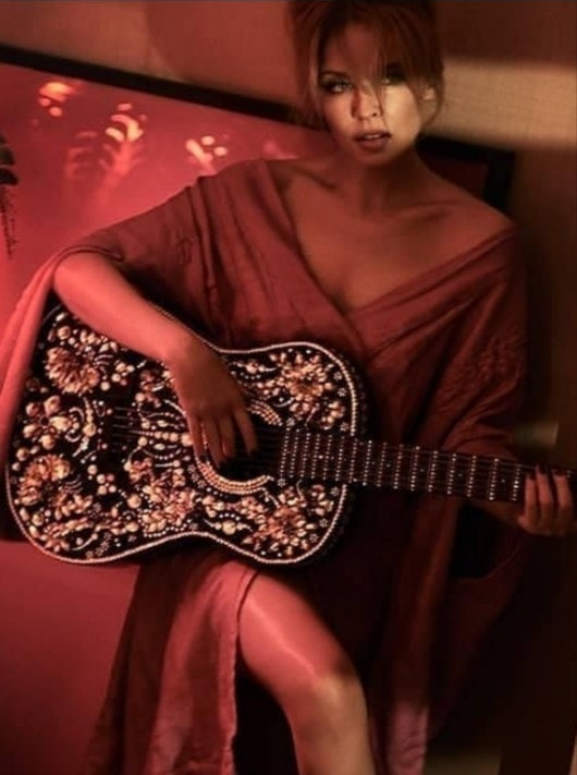 Kylie guitar Blank Meme Template