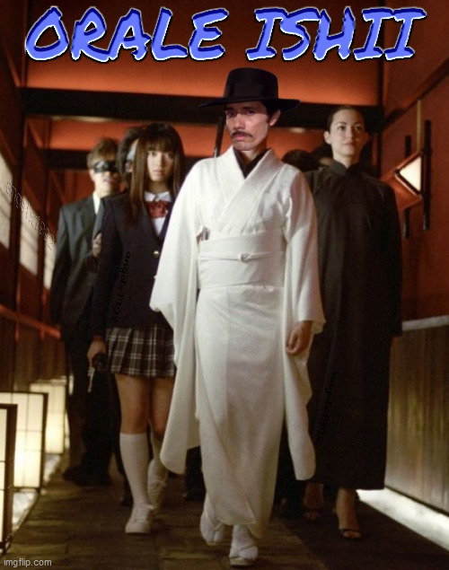 image tagged in edward james olmos,o ren ishii,kill bill,lucy liu,action movies,zoot suit | made w/ Imgflip meme maker
