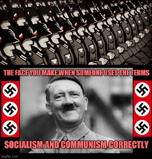 image tagged in vince vance,communism,socialism,adolf hitler,memes,swastika | made w/ Imgflip meme maker