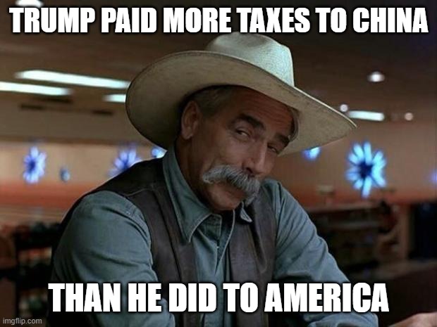 special kind of stupid | TRUMP PAID MORE TAXES TO CHINA THAN HE DID TO AMERICA | image tagged in special kind of stupid | made w/ Imgflip meme maker