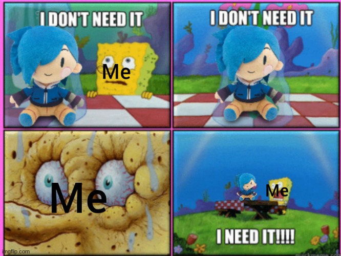 replace the tari plushie with the meggy plushie | made w/ Imgflip meme maker