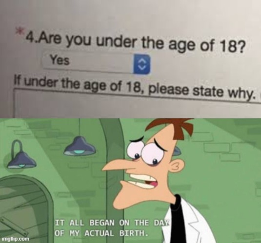 image tagged in it all began on the day of my actual birth,18 | made w/ Imgflip meme maker