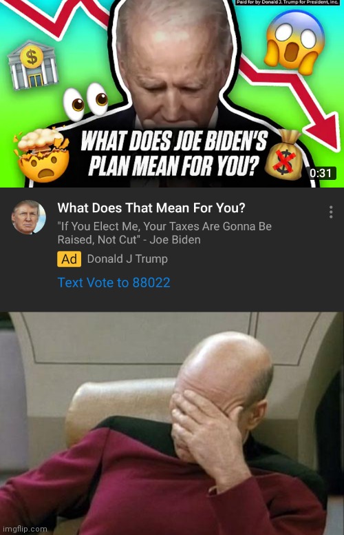 Why... Why does he use emojis in his ads? | image tagged in memes,captain picard facepalm | made w/ Imgflip meme maker