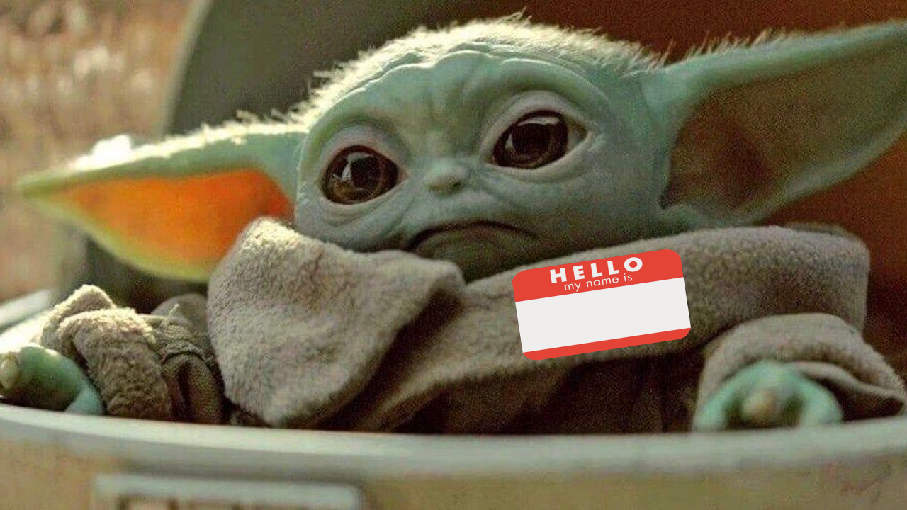 High Quality Baby Yoda Nametag Blank Meme Template