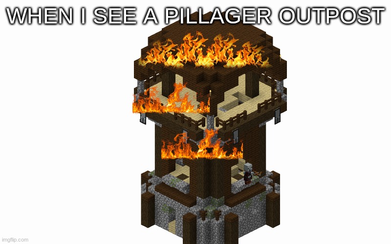 be like that | WHEN I SEE A PILLAGER OUTPOST | image tagged in blank screen,pillager | made w/ Imgflip meme maker