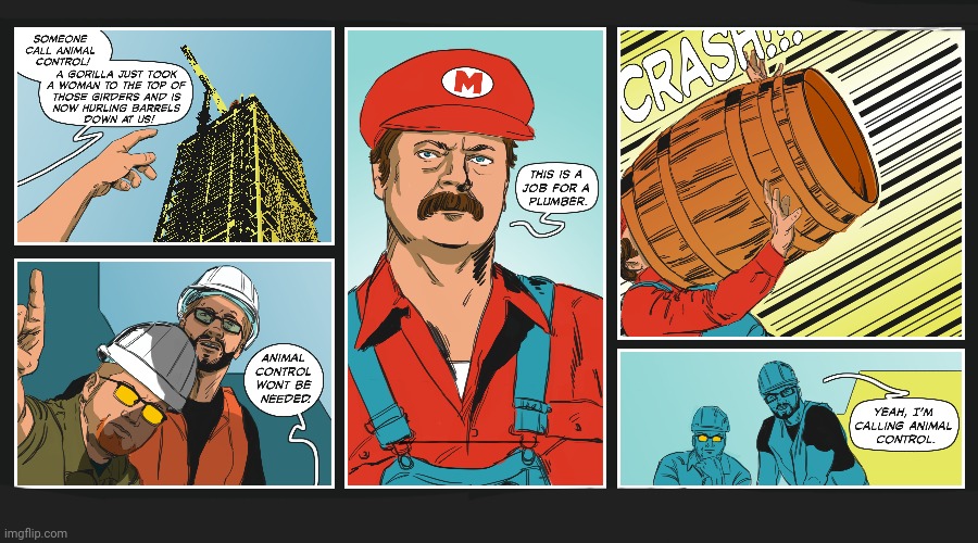 Mario comic | image tagged in comics/cartoons,comics,comic,mario,plumber,gorilla | made w/ Imgflip meme maker