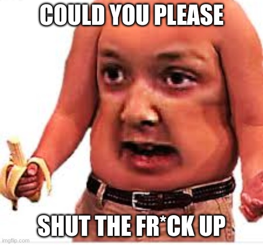 you get no context fools | COULD YOU PLEASE; SHUT THE FR*CK UP | image tagged in excuse mua | made w/ Imgflip meme maker