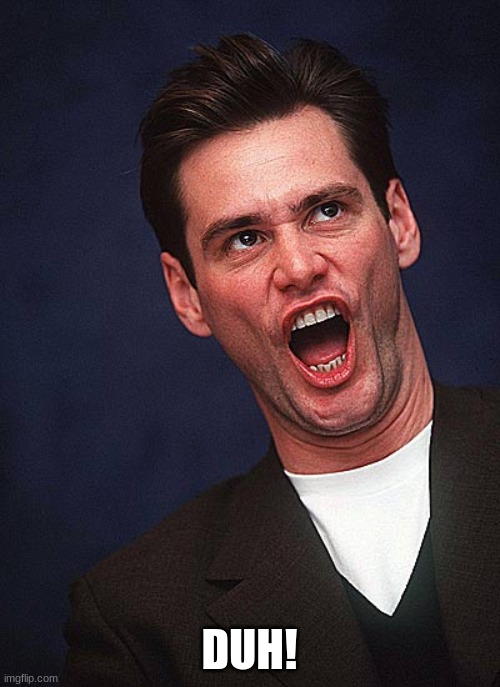 jim carrey duh  | DUH! | image tagged in jim carrey duh | made w/ Imgflip meme maker