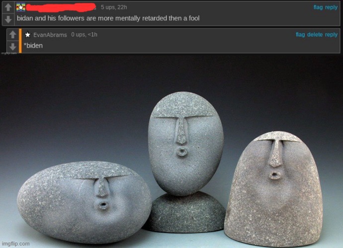 I wonder why that guy has 5 upvotes | image tagged in oof stones,funny,memes,roasted,comments,joe biden | made w/ Imgflip meme maker