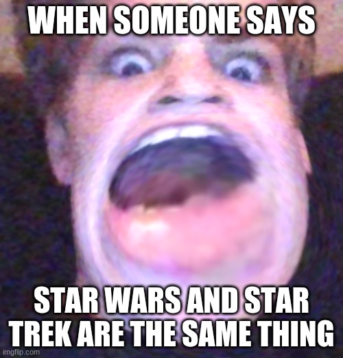 The snitch in class | WHEN SOMEONE SAYS; STAR WARS AND STAR TREK ARE THE SAME THING | image tagged in the snitch in class | made w/ Imgflip meme maker