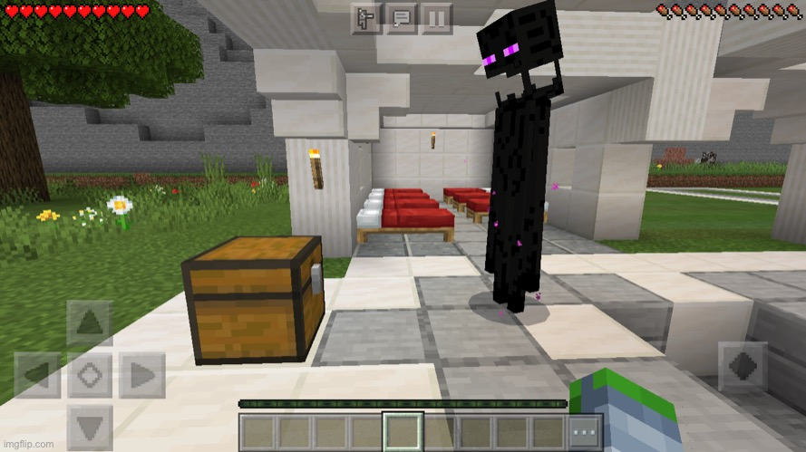 High Quality enderman screaming at chest Blank Meme Template