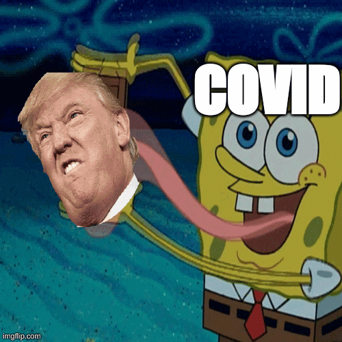 trump 2020 be like | COVID | image tagged in gifs,trump,covid-19 | made w/ Imgflip images-to-gif maker