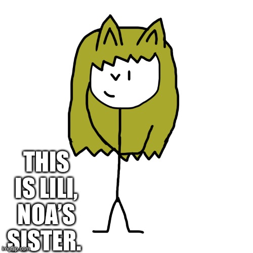 She’s a stickneko | THIS IS LILI, NOA’S SISTER. | made w/ Imgflip meme maker