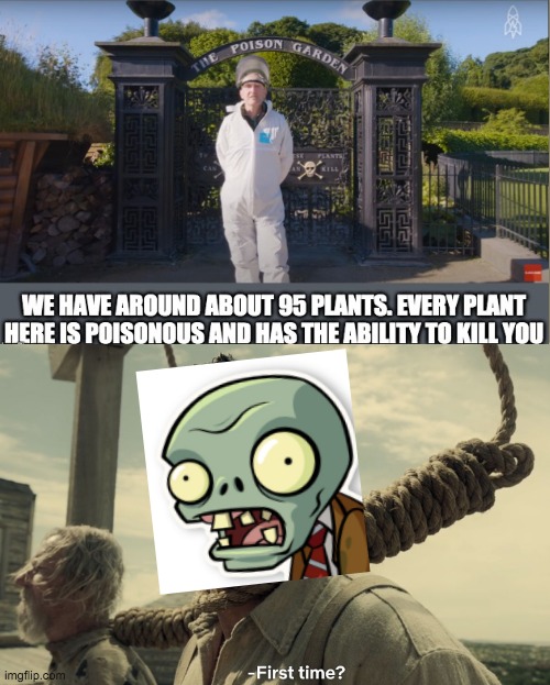 image tagged in first time,plant vs zombie | made w/ Imgflip meme maker