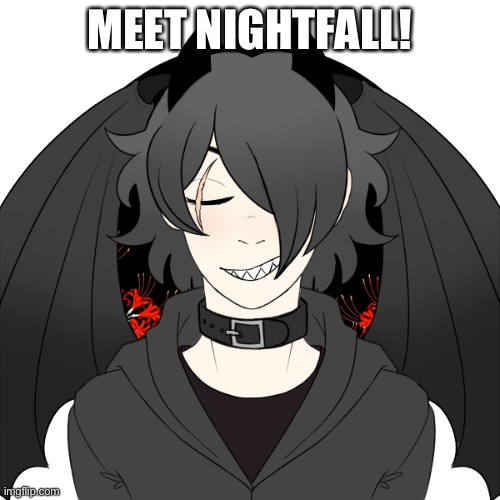 From: the shadow realms | Found: usually in the nighttime (if he is not in human form* | MEET NIGHTFALL! | made w/ Imgflip meme maker