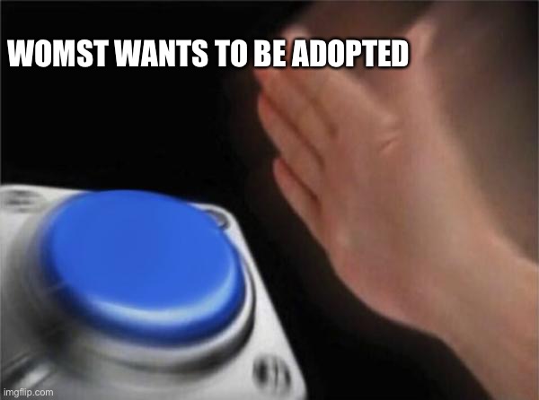 Who wants to be adopted | WOMST WANTS TO BE ADOPTED | image tagged in memes,blank nut button | made w/ Imgflip meme maker
