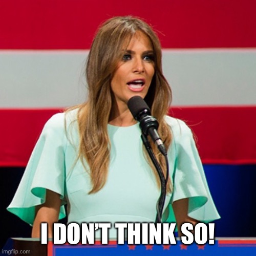 Melania Trump | I DON’T THINK SO! | image tagged in melania trump | made w/ Imgflip meme maker