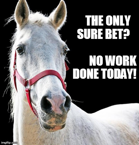 THE ONLY SURE BET?                    NO WORK DONE TODAY! | made w/ Imgflip meme maker