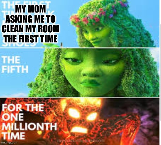 MY MOM ASKING ME TO CLEAN MY ROOM THE FIRST TIME | image tagged in white background | made w/ Imgflip meme maker