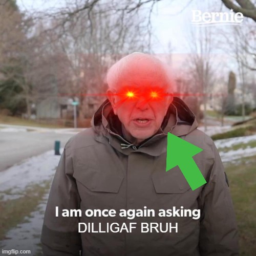 DILLGAF | DILLIGAF BRUH | image tagged in memes,bernie i am once again asking for your support | made w/ Imgflip meme maker