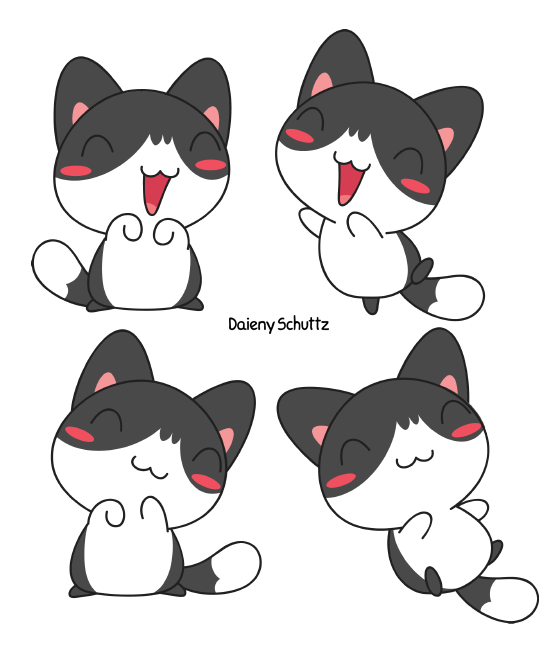 Kawaii cats 4 Blank Meme Template