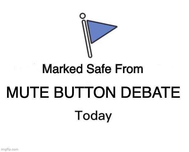 Mute Button Debate | MUTE BUTTON DEBATE | image tagged in memes,marked safe from | made w/ Imgflip meme maker