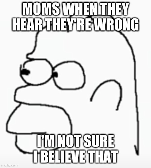 Made you read | MOMS WHEN THEY HEAR THEY'RE WRONG; I'M NOT SURE I BELIEVE THAT | image tagged in homer confusion | made w/ Imgflip meme maker