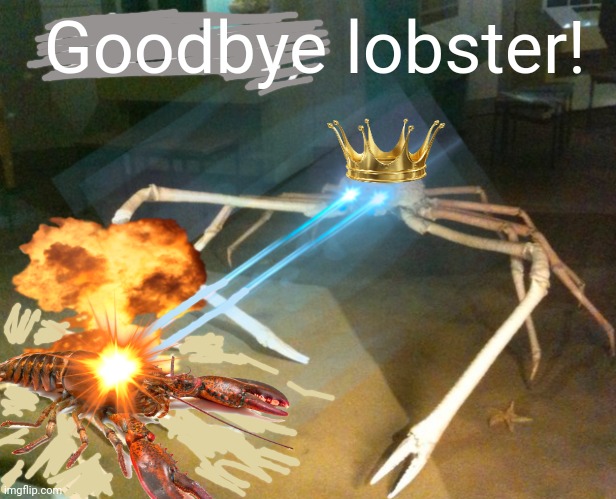 When trolls downvote your memes... | Goodbye lobster! | image tagged in silence crab,king,crab,lobster | made w/ Imgflip meme maker