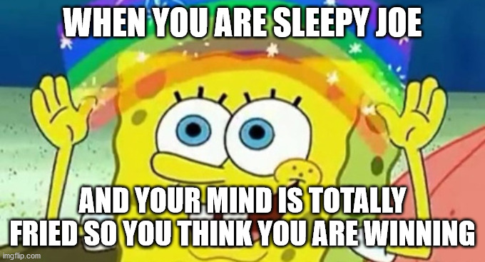 WHEN YOU ARE SLEEPY JOE AND YOUR MIND IS TOTALLY FRIED SO YOU THINK YOU ARE WINNING | made w/ Imgflip meme maker