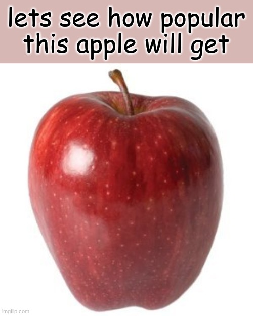 Apppppppleeee | lets see how popular this apple will get | image tagged in lol so funny | made w/ Imgflip meme maker